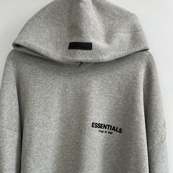 Fear of God Essentials FOG Essentials Flocked Hoodie Dark Oatmeal - Picture 7 of 15